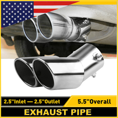 Car Stainless Steel Exhaust Pipe Tip Tail Muffler Chrome Fits 1.4''-2.5'' US