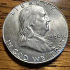 1962 D Franklin Half Dollar 90% Silver, Free Shipping.  Uncirculated. Eye Appeal