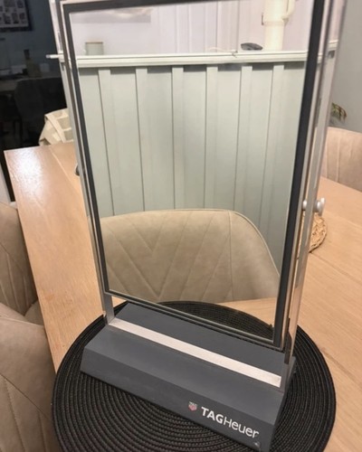 Tag Heuer Dealer Double Sided Countertop Counter Display Mirror Branded