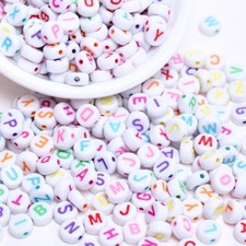 200Pcs Letter Beads 4X7mm Acrylic Alphabet Beads for Jewelry Making DIY 