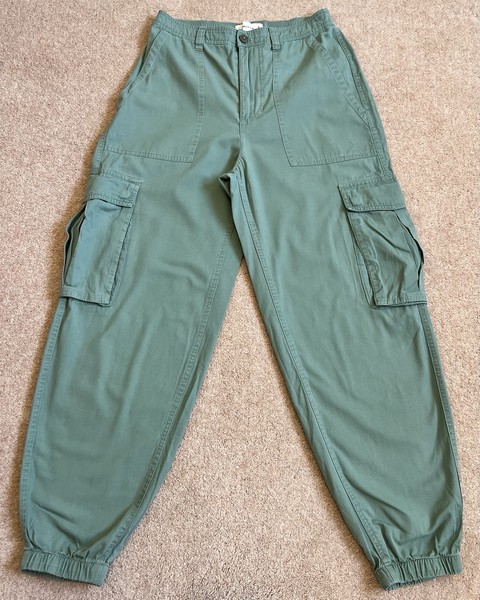 Abercrombie & Fitch Cargo Trousers Womens Small Olive Jogger Combat Military