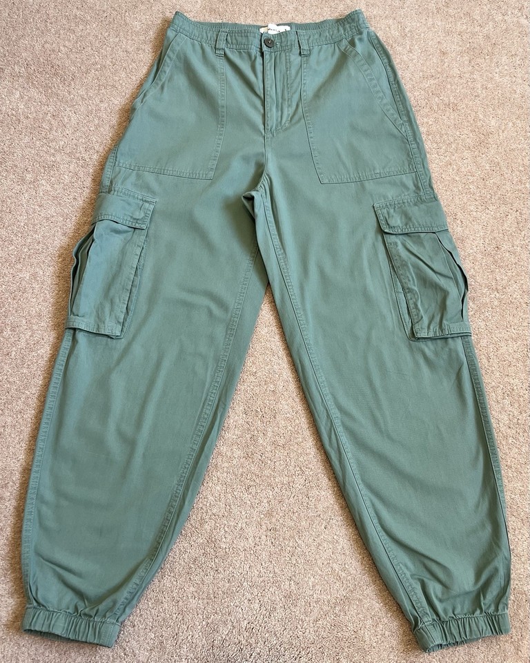 Abercrombie & Fitch Cargo Trousers Womens Small Olive Jogger Combat Military