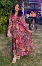 ZARA FW24 FLORAL printed CUT OUT DRESS Multicolored | Size XS