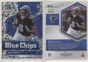 2021 Panini Mosaic Blue Chips No Huddle Silver Prizm Kyle Pitts #10 Rookie RC
