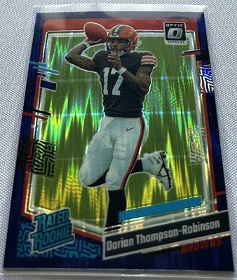 2023 Donruss Optic Football Dorian Thompson-Robinson Browns Purple Shock Prizm