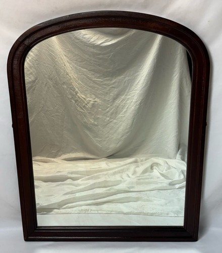 Antique Victorian Arched Solid Wood Wall or Dresser Mirror 29"x23 "