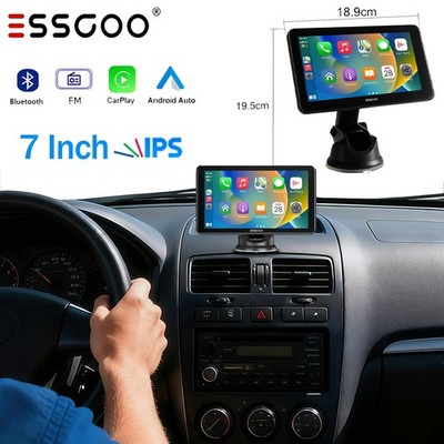 ESSGOO 7'' Zoll Tragbarer Apple CarPlay Android Auto Wireless Display Autoradio
