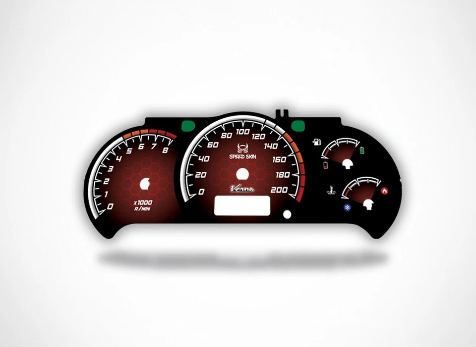 Gauge Cluster Face | Red or Blue | For Hyundai Verna / Accent 2003-2018 - Image 2 of 4