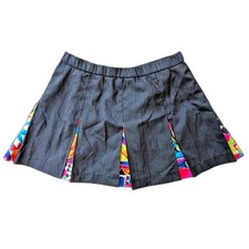 VINTAGE 90s LILY  S OF BEVERLY HILLS Black w/ Pop Art Inserts Tennis/Mini Skirt M