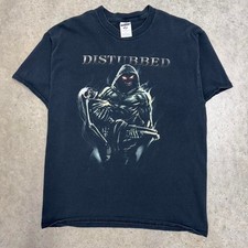 Vintage Y2K Disturbed T-shirt MMXXI Tour Metal Black Mens Large