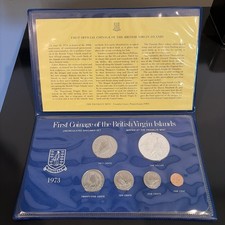 1973 First Coinage of the British Virgin Islands Coin Set With Silver $1