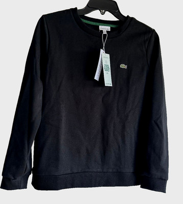 NWT $80 LACOSTE Boy's Black Sweatshirt Size 14A/L
