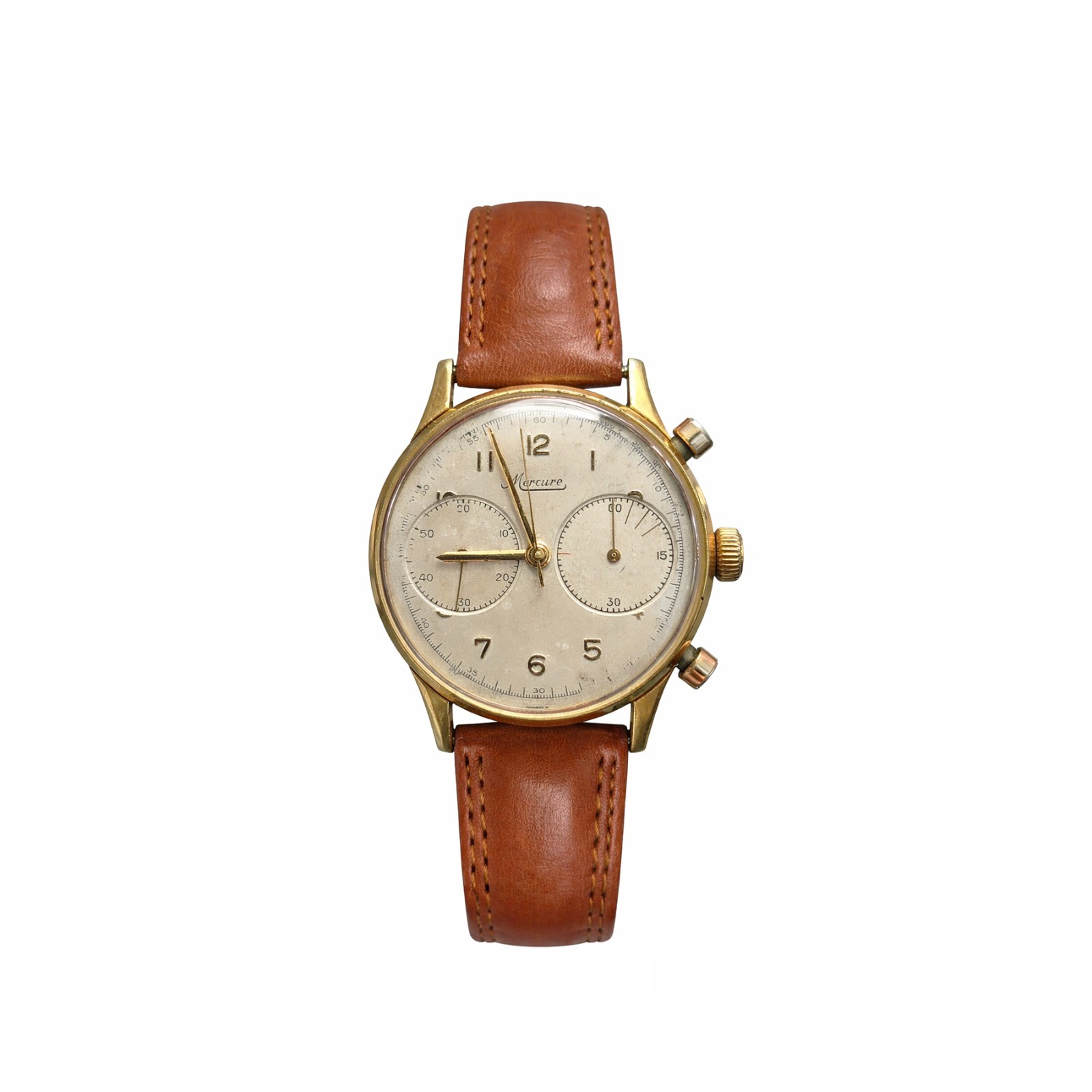 Mercure (Swiss) Two Register Chronograph, Gilt Case, Minerva Caliber [sold out]