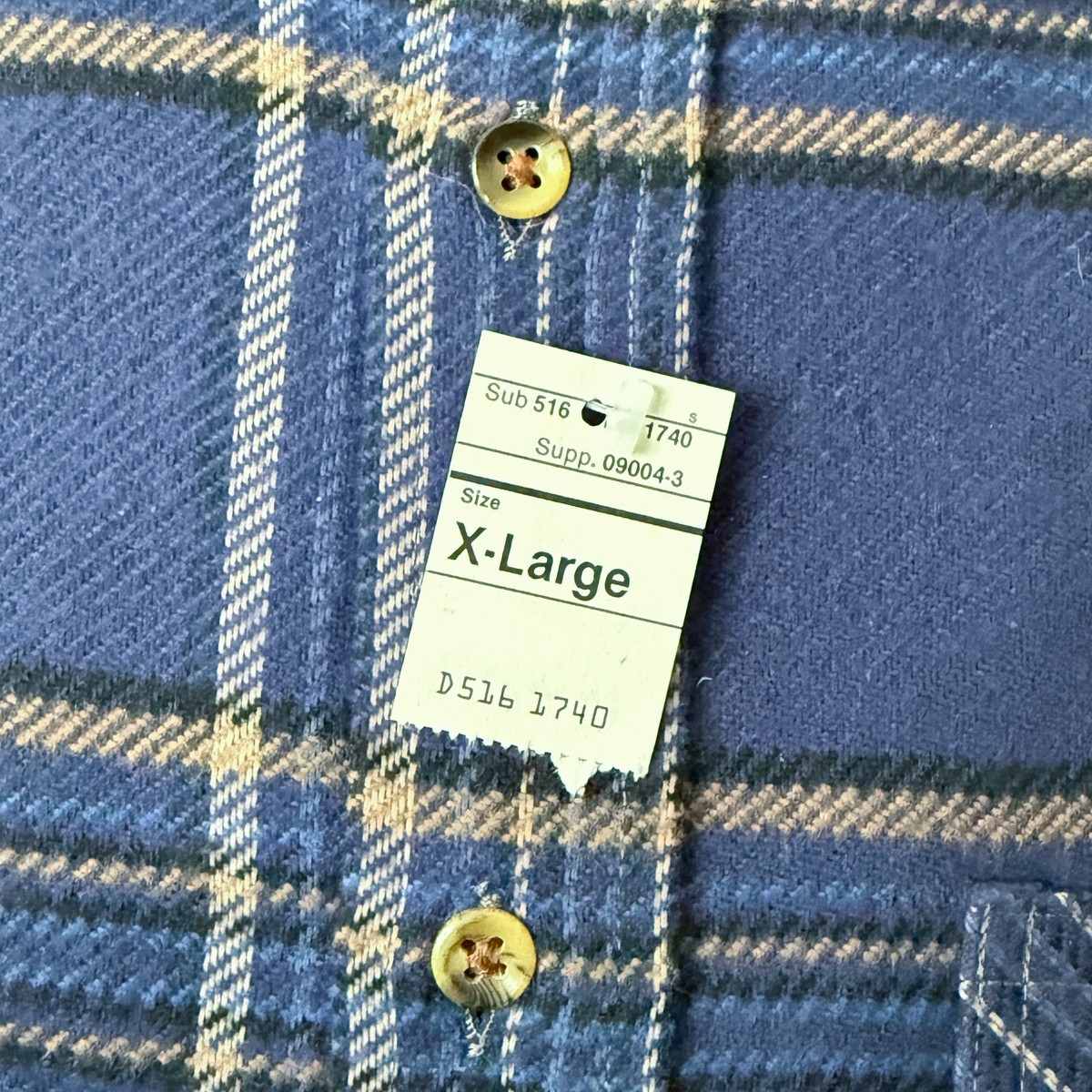 Vtg Flannel St Johns Bay Big Mac Size XL 80s Heavy Cotton Blue