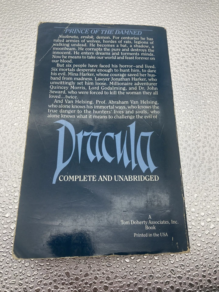 Vtg 1989 Dracula by Bram Stoker First Tor Edition Horror Fiction Paperback — 第 2/4 张图片