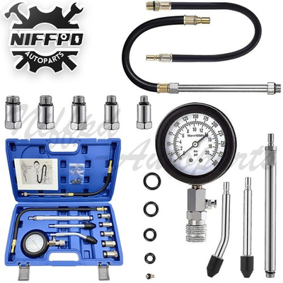 #ad #ad 11 Pcs Cylinder Compression Tester Gas Engine Gauge Kit Tool Auto Car Motorcycle $24.89