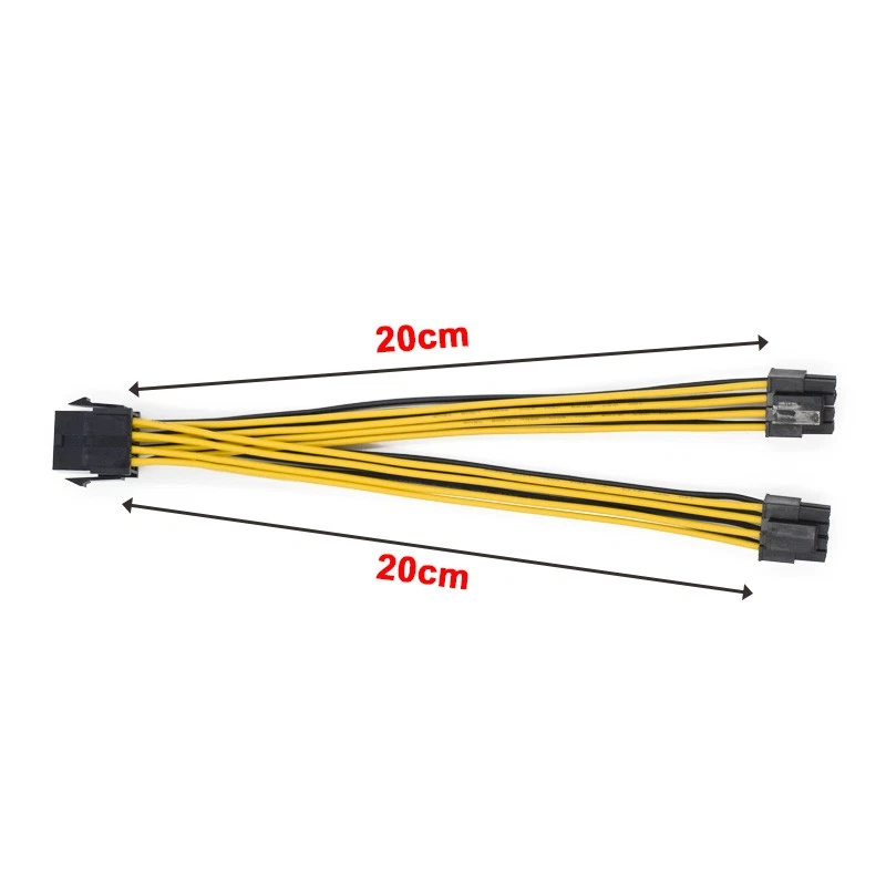 2Pcs  CPU 12V 8Pin Female to Dual 8Pin (4+4)Pin  12V Male Motherboard 6812 - Image 3 of 4