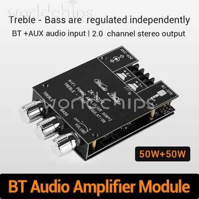 ZK-502T BT5.0 Dual-channel Stereo Audio Power Amplifier Module TPA3116 50W*2