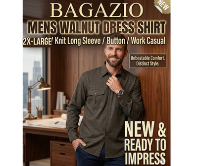Bagazio Mens Walnut Dress Shirt Size 2X-Large Knit Long Sleeve Button Work Casua