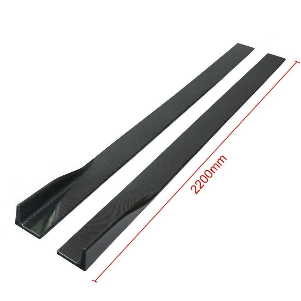 86.6" Carbon Fiber Side Skirts Extension Rocker Panel For Infiniti Q50 Q60 QX50 - Imagem 3 de 4