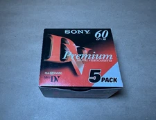 Lot of 5 Sony Mini DV DVC-Digital Video Cassettes 60Min Premium Tape New Sealed