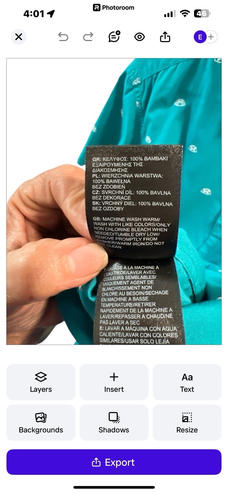 North face Turquoise Cloud Pattern L Button Down … - image 7