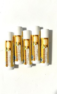 Whole Foods Market Organic Vanilla Honey Lip Balms 0.15oz Each (5-PK) Organic
