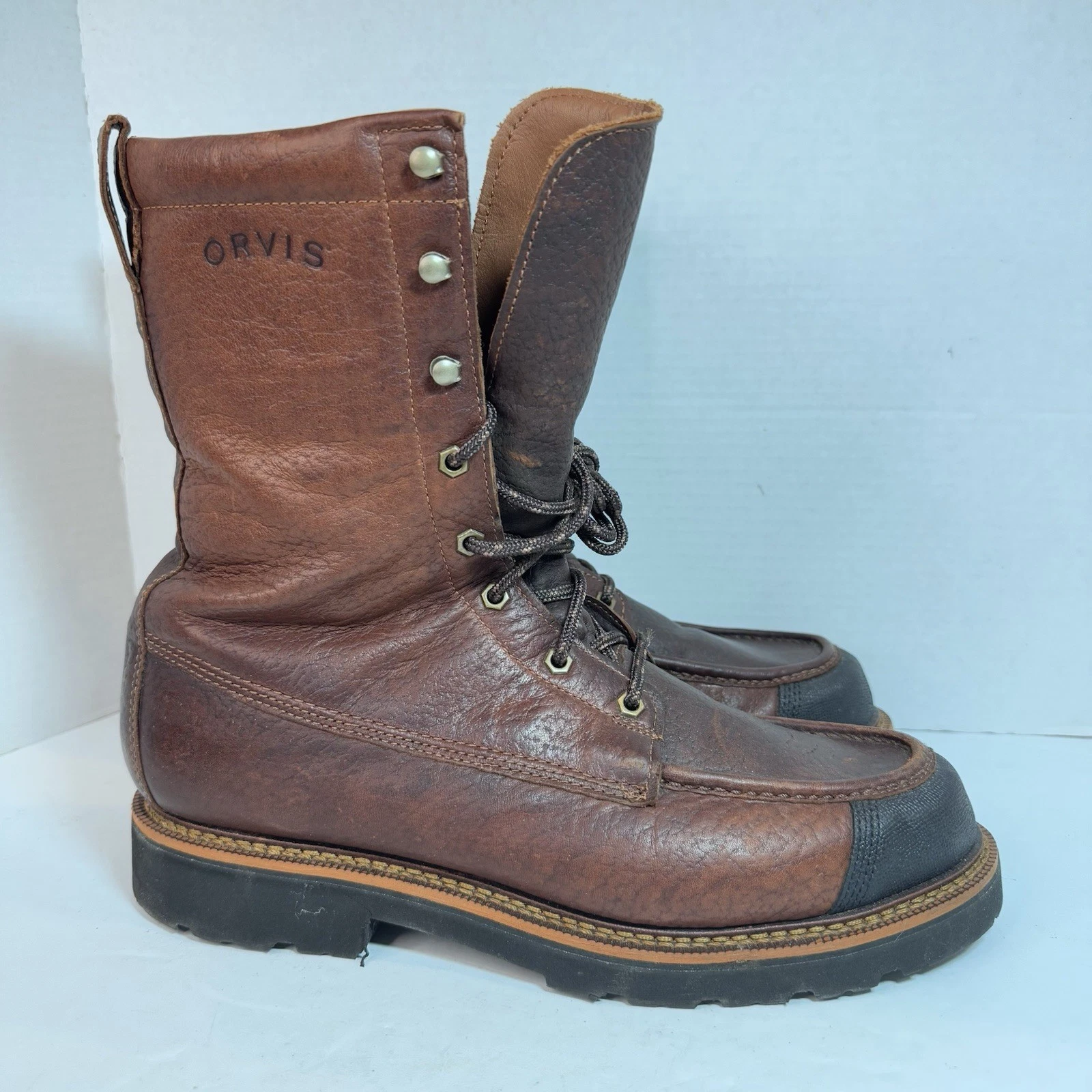 Orvis Weinbrenner Moc Toe Boots Brown Leather Hunting Fishing USA Made Sz 12-13
Opens in a new windo