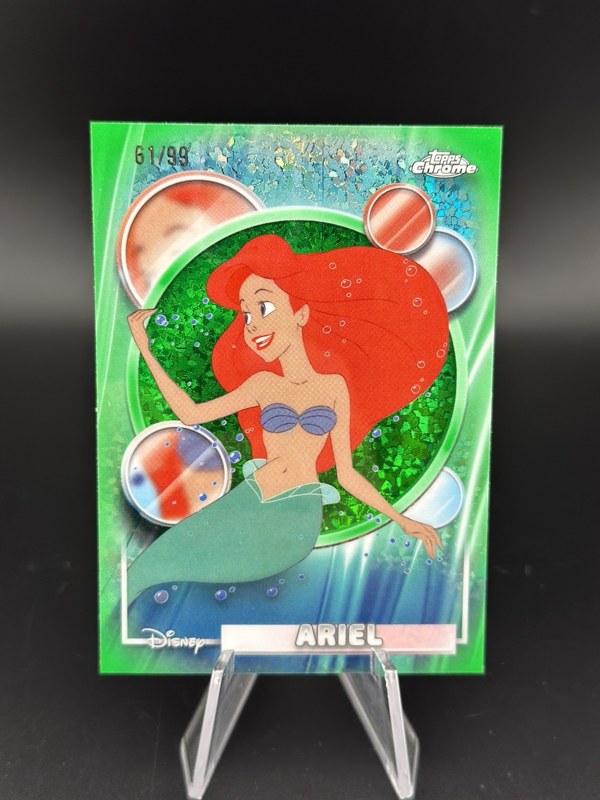 2026 Topps Chrome Disney ARIEL #106 Green Mini Diamond /99 The Little Mermaid