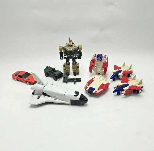 Vintage Go-Bots Lot Of 8 Bandai Spay-c Defender Commandrons Puzzler Tic Tac More