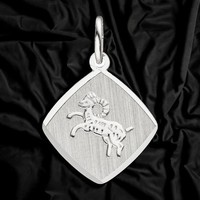 AnhäNger Sternzeichen Widder 925 Sterling Silber Matt SternzeichenanhäNger