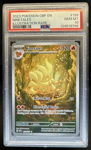 2023 Pokemon SV Obsidian Flames Ninetales Illustration Rare #199/197 PSA 10