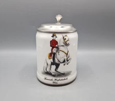 Vintage Hassenpflug Spanische Hofreitschule Wein Ceramic Beer Stein With Lid