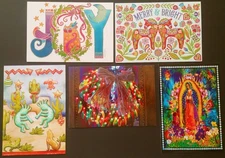 "SouthWest Holiday", (5) Leanin Tree Christmas, NY Cards, New With (5) Envelopes