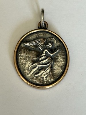 Retired James Avery Seraphina Angel Pendant Bronze Silver Fine