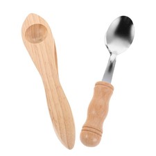2 Pcs Kids Percussion Instrument Musical Spoon with Wooden Handle