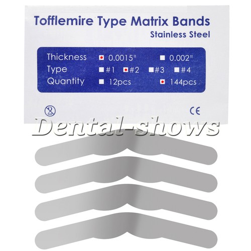 144pz Fasce a matrice per tofflemire dentale universali in acciaio inox #1-#4 0,015 - Foto 4 di 9