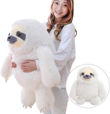 Winsterch Giant Sloth Stuffed Animal Toy Kids Plush Sloth 27.5 inches (White)