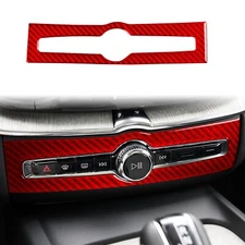 Red Carbon Fiber Console AC Switch Control Panel Trim For Volvo XC60 2018-2025