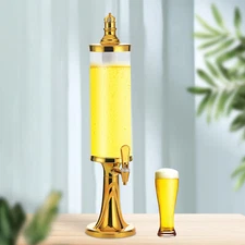 3L Beer Tower Beverage Dispenser Faucet Beverage Drink Dispenser LED Lights US