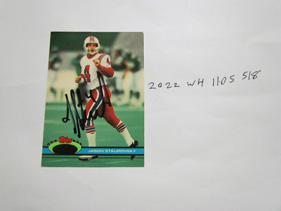 1991 Topps Stadium Club Jason Staurovsky Signed football Card | eBay