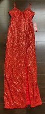 B. Smart Juniors sequin formal gown spaghetti straps Red  NWT - Size 11/12