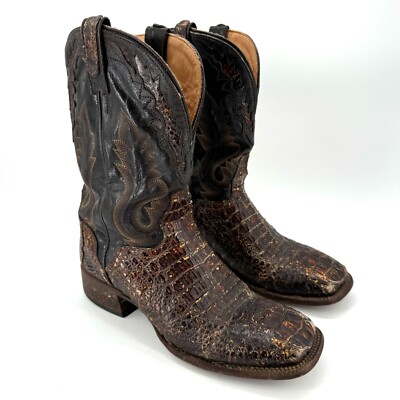 El Dorado Boots Men's Size 10.5D Brown Exotic Leather Caiman