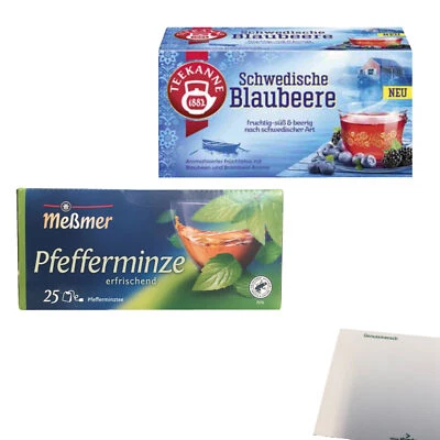 Meßmer Pfefferminztee 25 Teebeutel Teekanne Blaubeere 20 Teebeutel usy Block - Bild 1 von 4