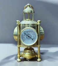 Tischuhr Messing Meteorologie