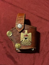 Iraqi Leather Brown holster With Iraqi Metal Eagle Emblem