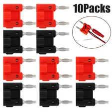 Banana Plug Speaker Connectors Dual Tip Banana Plugs Banana clips 5 Black +5 Red