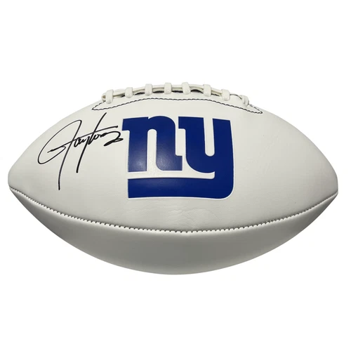 Lawrence Taylor Signed Auto New York Giants White Football Beckett Wit BAS COA