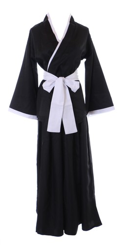 MN-217 Shinigami Kimono Nero 3 Pezzi Costume Cosplay Renji Ichigo Rukia Bleach