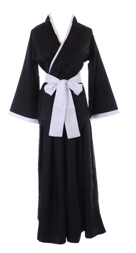 MN-217 Shinigami Kimono Noir 3-Teile Cosplay Costume Renji Ichigo Rukia Bleach - Zdjęcie 1 z 9